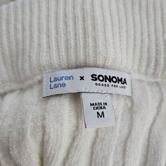 Lauren Lane X Sonoma Goods For Life Ribbed Midi Skirt M White - Picture 3 of 5